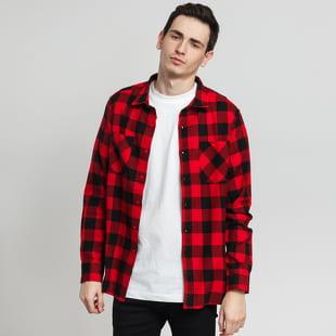Urban Classics Checked Flanell Shirt černá / červená