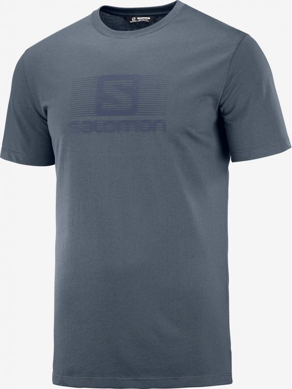Tričko Salomon Blend Logo Ss Tee M Ebony/Night Sk