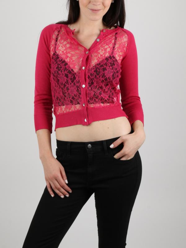 Svetr Alcott LACE ON FRONT CARDIGAN
