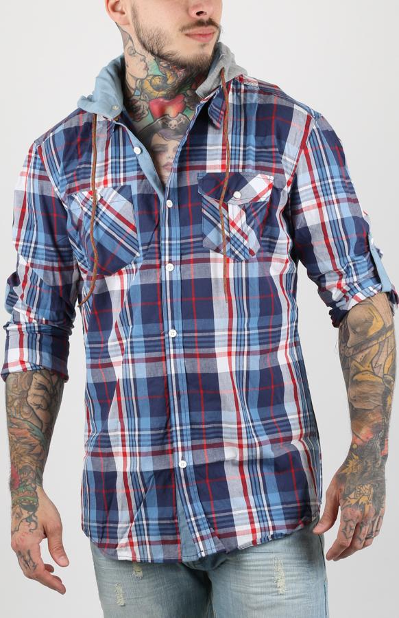 Košile Alcott HOODY LONG SLEEVES WITH CHECKS AND PRINT