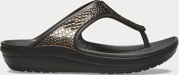 Žabky Crocs Sloane MetalTxt Flip W Gunmetal/Black