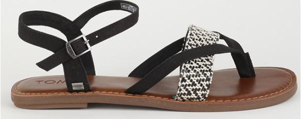 Sandály Toms BLACK WHITE WOVEN WM LEXIE SAND