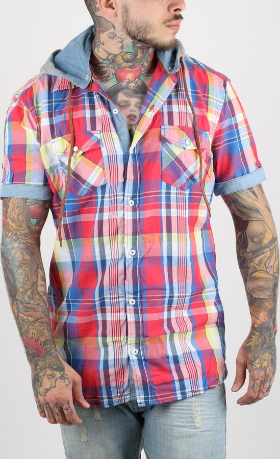 Košile Alcott HOODY SHORT SLEEVES WITH CHECKS