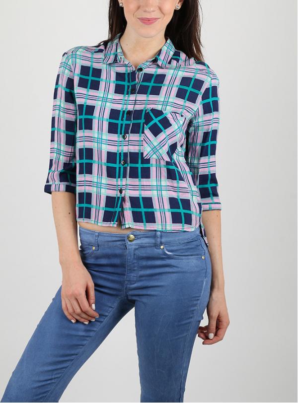 Košile Alcott CHECK SHIRT WITH PRINT AT BACK