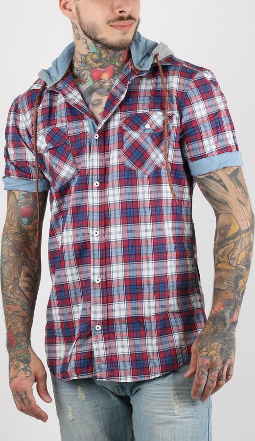 Košile Alcott HOODY SHORT SLEEVE WITH CHECKS