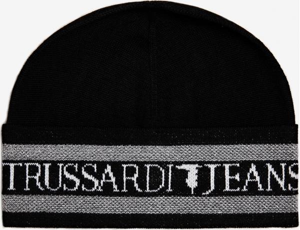 Čepice Trussardi Beanie Knit Misto Lana Monogram Jacquard