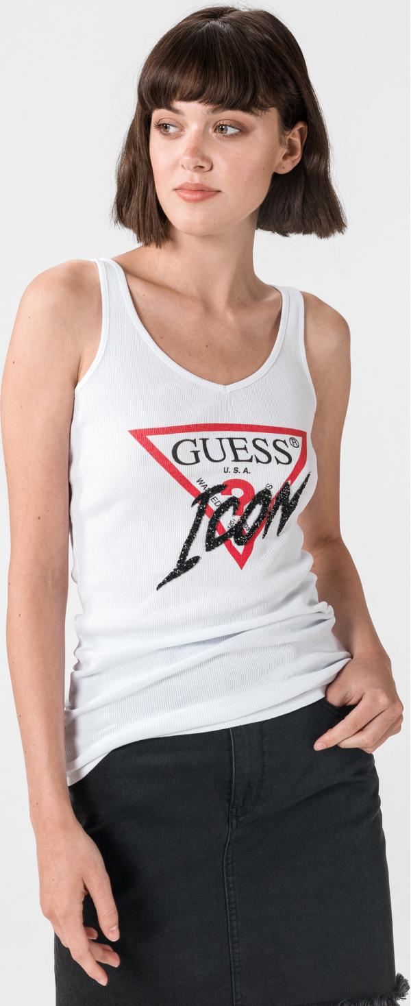 Rhinestone Icon Logo Tílko Guess