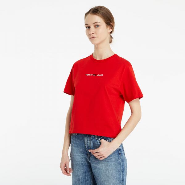 Tommy Jeans Linear Logo Tee Red
