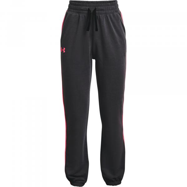 Under Armour Y Rival Terry Taped Pant Black/ Jet Gray/ Cerise