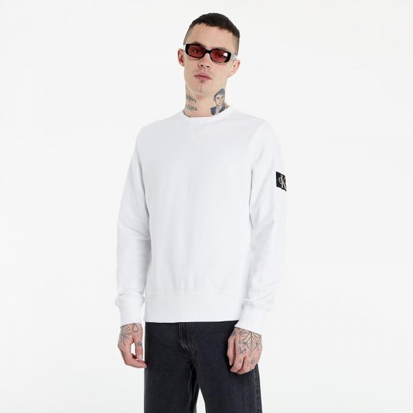 Calvin Klein Jeans Monogram Sleeve Badge Crew Neck White