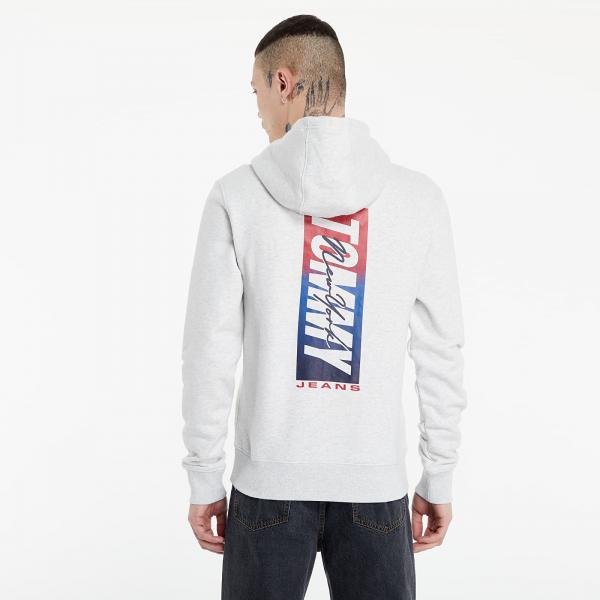 Tommy Jeans Essential Script Zipthrough Hoodie Grey