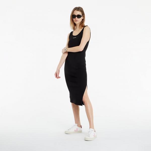 Calvin Klein Jeans Organic Cotton Rib Jersey Midi Dress Black