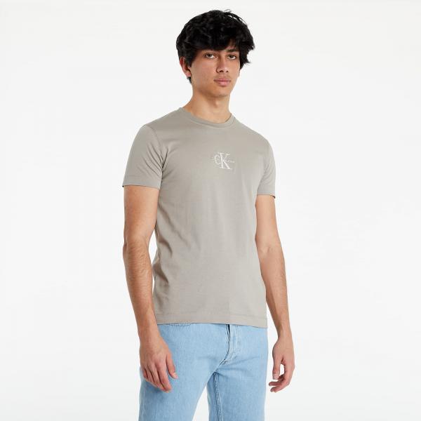 Calvin Klein Jeans Slim Organic Cotton Monogram T-Shirt Elephant Skin
