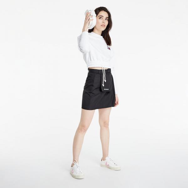 Tommy Jeans Super Cropped Badge Crewneck White