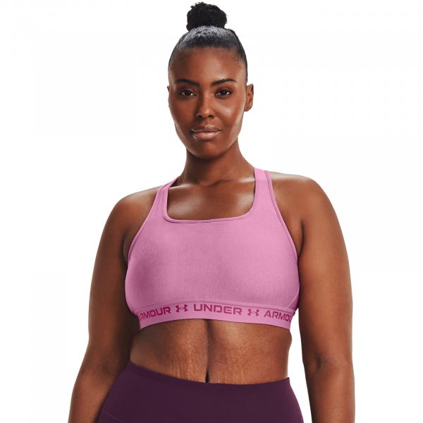 Under Armour Crossback Mid Heather Bra Pink