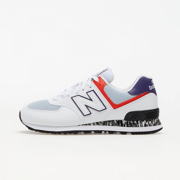New Balance 574 White/ Orange/ Black