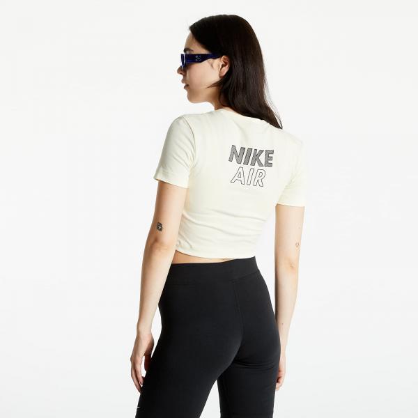 Nike Sportswear W Air Short Sleeve Crop Top Coconut Milk/ Black