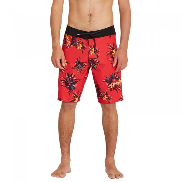 Volcom Mod Lido Print 20 Boardshorts Carmine Red