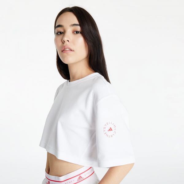 adidas x Stella McCartney Crop Tee White/ Actpnk