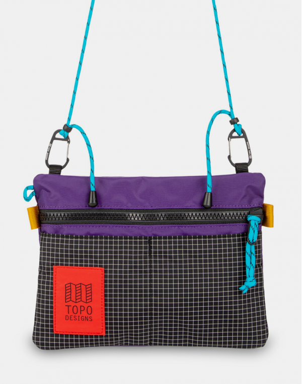 Topo Designs Carabiner Shoulder Accessory Bag Purple/Black Ripstop