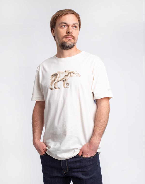 Columbia Clarkwall Organic Cotton Natural White Bear Graphic XL