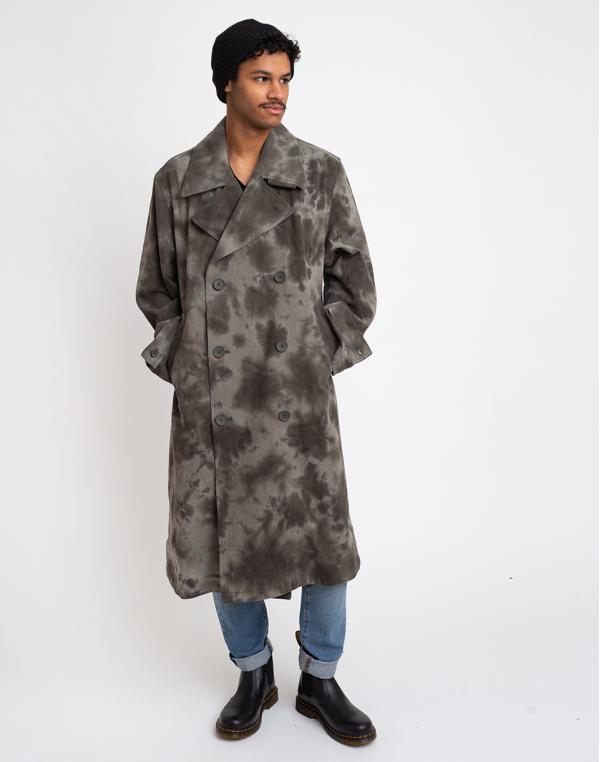 Stüssy Dyed Trench Coat Olive Drab L