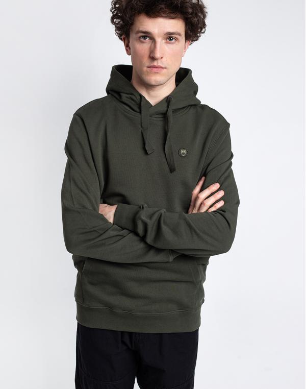 Knowledge Cotton Elm Hood Basic Badge Sweat 1090 Forrest Night M