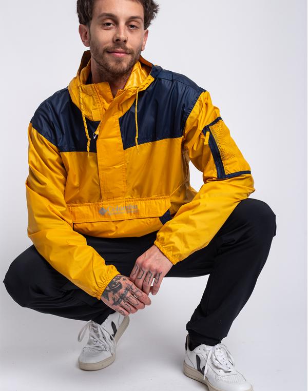 Columbia Challenger Windbreaker Bright Gold, Collegiate Navy XL