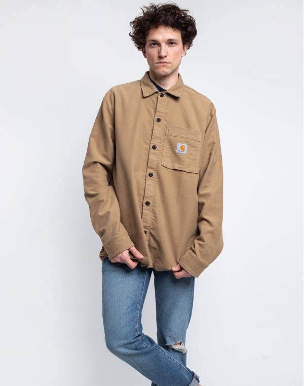Carhartt WIP L/S Holston Shirt Leather rinsed S