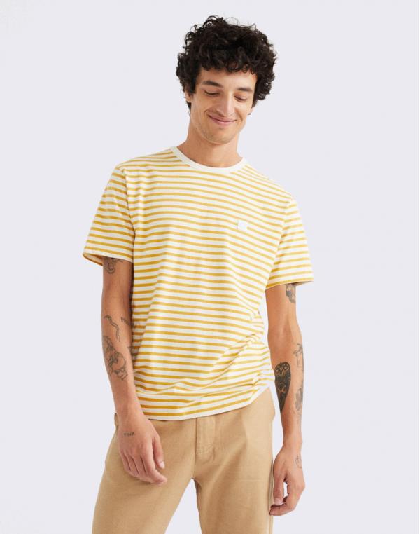 Thinking MU Mustard Stripes T-Shirt MUSTARD S