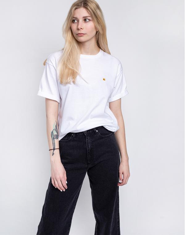 Carhartt WIP W' S/S Chase T-Shirt White / Gold L