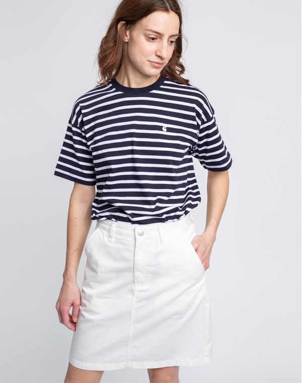 Carhartt WIP W' S/S Robie T-Shirt Robie Stripe, Dark Navy / White L