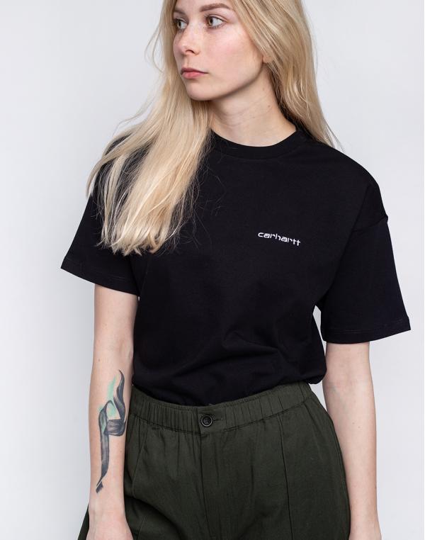 Carhartt WIP W' S/S Script Embroidery T-Shirt Black / White L