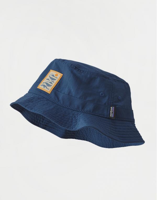 Patagonia Wavefarer Bucket Hat Whale Tail Tubes: Stone Blue L/XL