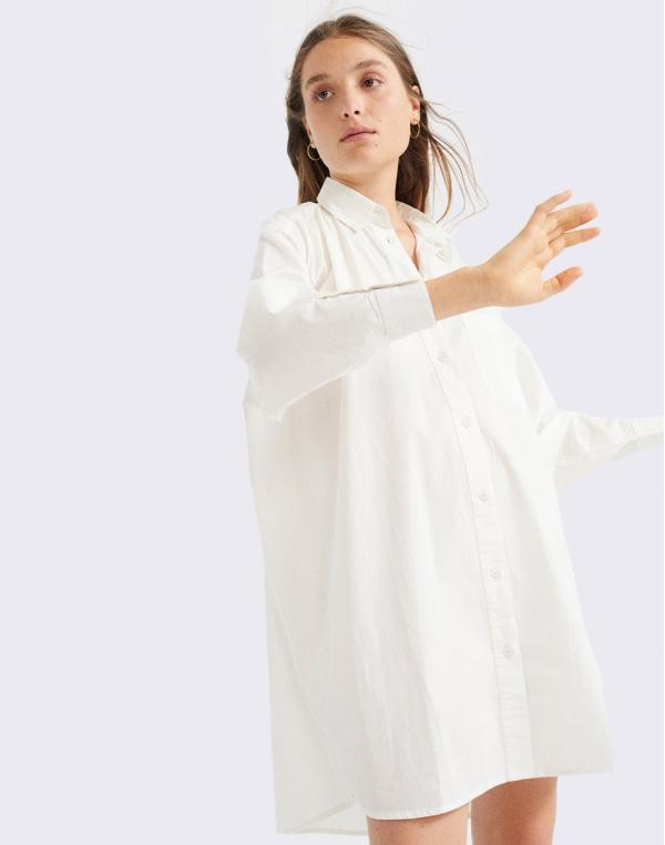 Thinking MU White Silvia Oversize Dress SNOW WHITE M