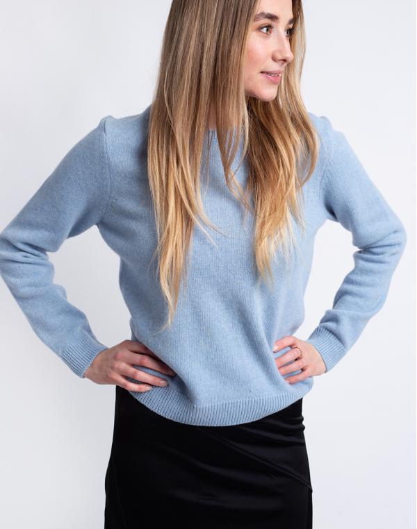 Colorful Standard Women Classic Merino Wool Crew Polar Blue M