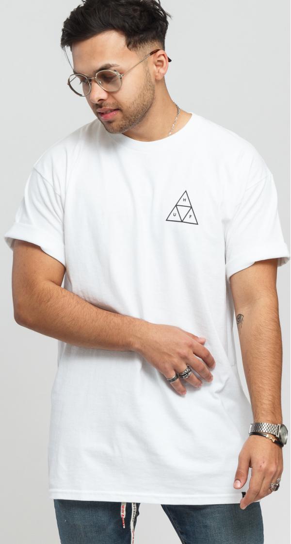 HUF Essentials Triple Triangle SS Tee bílé