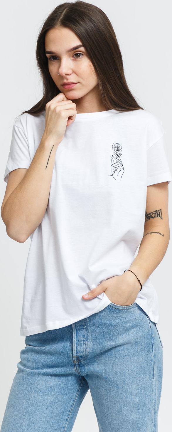 Urban Classics Ladies One ine Hand Box Tee bílé