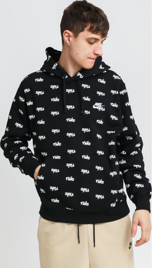 Nike M NSW Club PO BB Hoodie Script černá / bílá