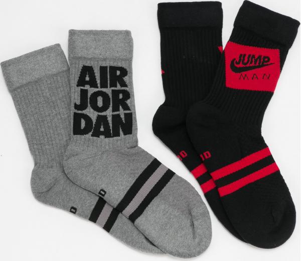 Jordan U J Legacy Crew Socks 2Pack tmavě šedé / černé / červené