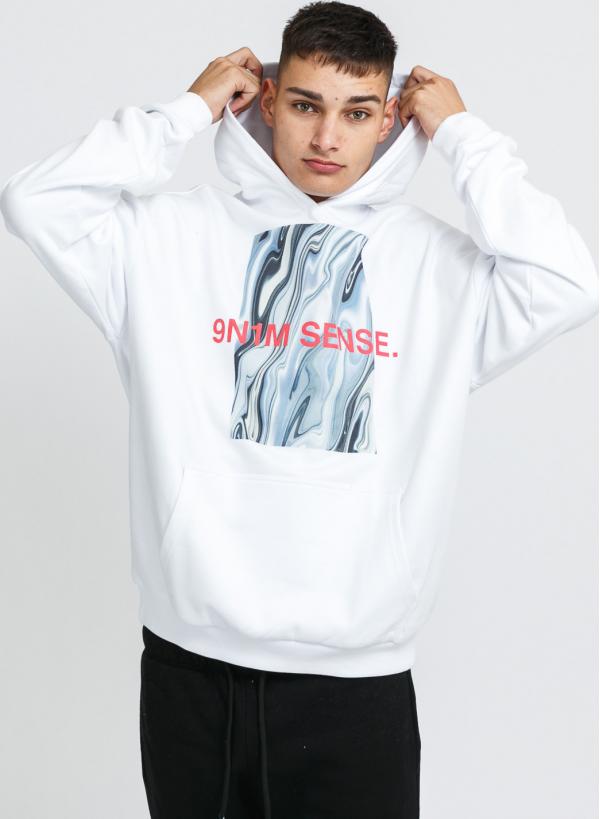 9N1M SENSE. Chrome Hoodie bílá