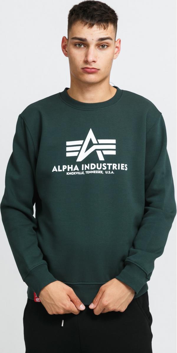 Alpha Industries Basic Sweater tmavě zelená