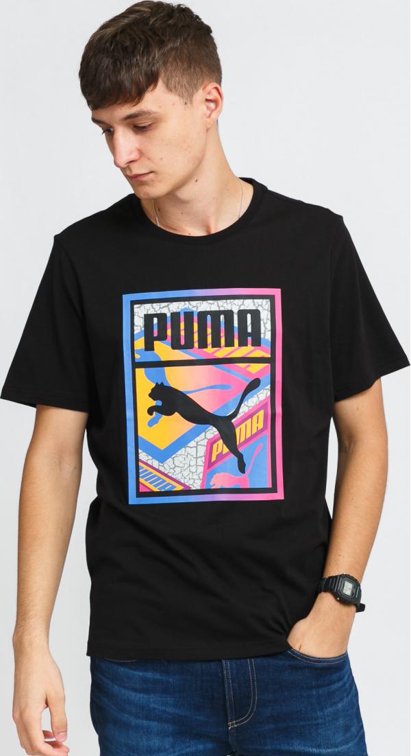 Puma Graphic Tee Box ogo Play černé