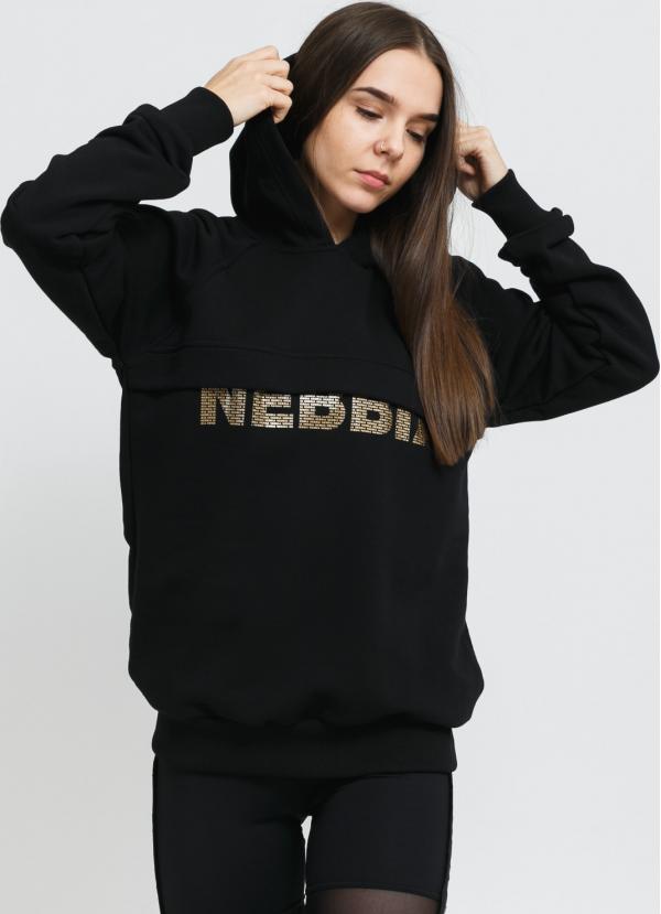 Nebbia Intense Focus Hoodie černá / zlatá