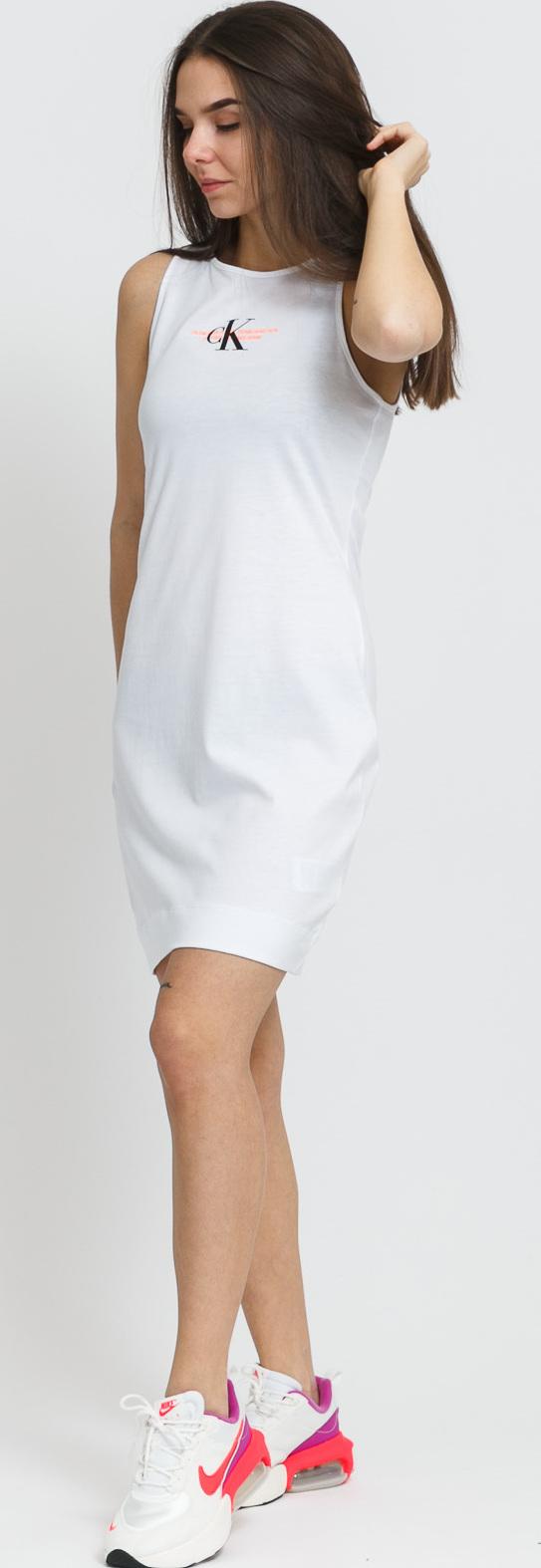 CALVIN KEIN JEAN W Urban logo Tank Dress bílé