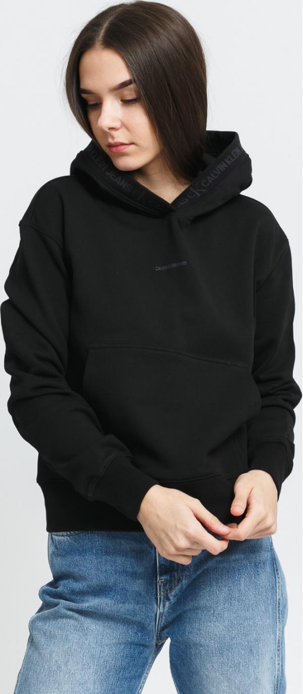 CALVIN KLEIN JEANS W ogo Trim Hoodie černá