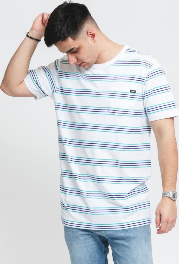 Vans N Chaparral Stripe SS Tee bílé / fialové / zelené