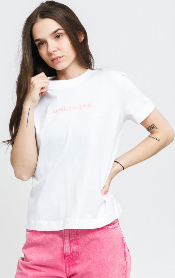 CALVIN KLEIN JEANS W hurunken Institution Tee bílé