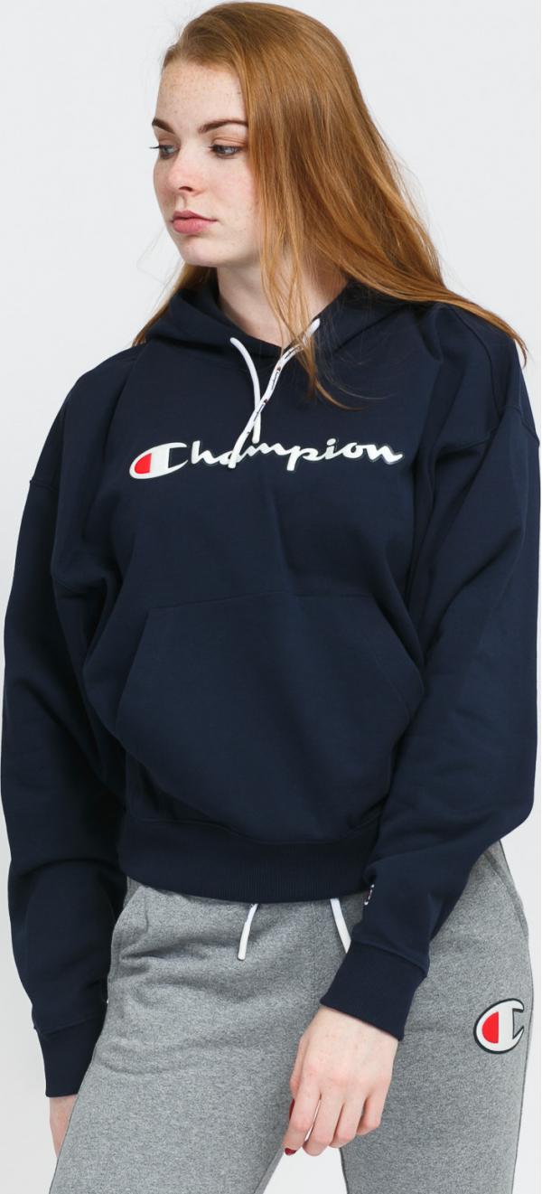 Champion Vintage cript ogo Cotton Terry Hoodie navy