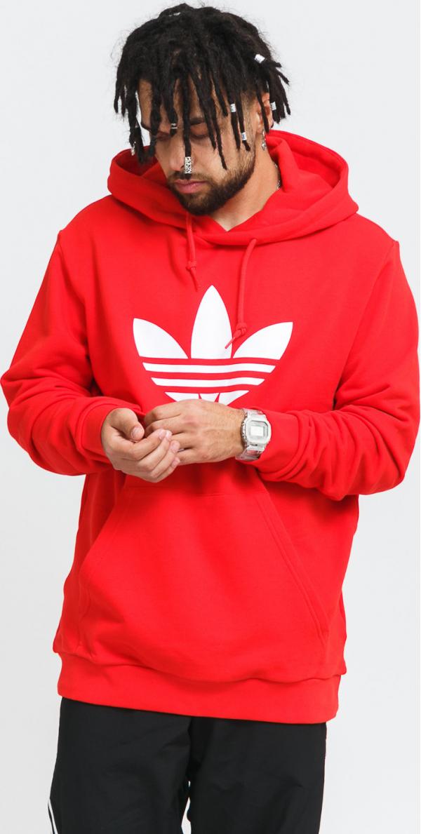adidas Originals Trefoil Hoody červená / bílá